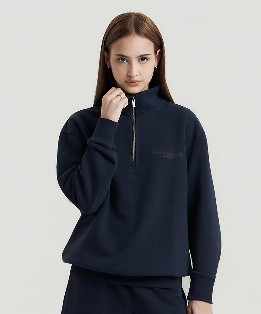 Delma W Wellness Club Sweat Quarter Zip-Up - Navy