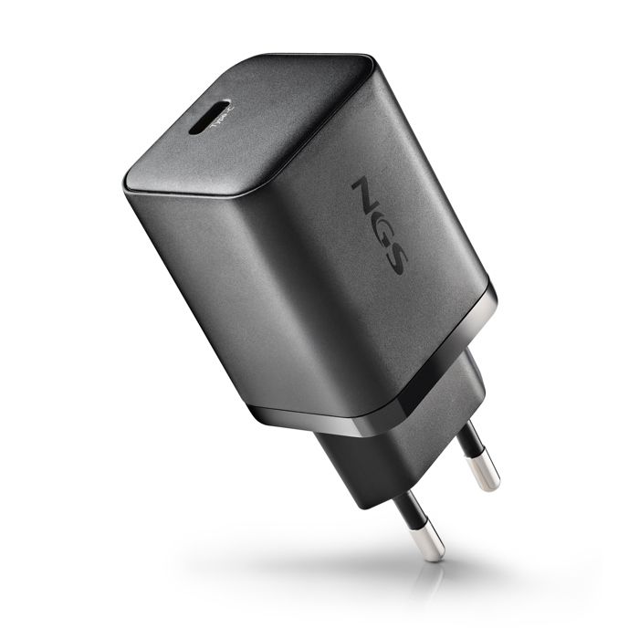 NGS BUD 65W-C : 65W Power Adapter with 1 USB-C Output (PD &; PPS) and 1.5 Meter Cable Included. Compact. GaN. Rapid Charging