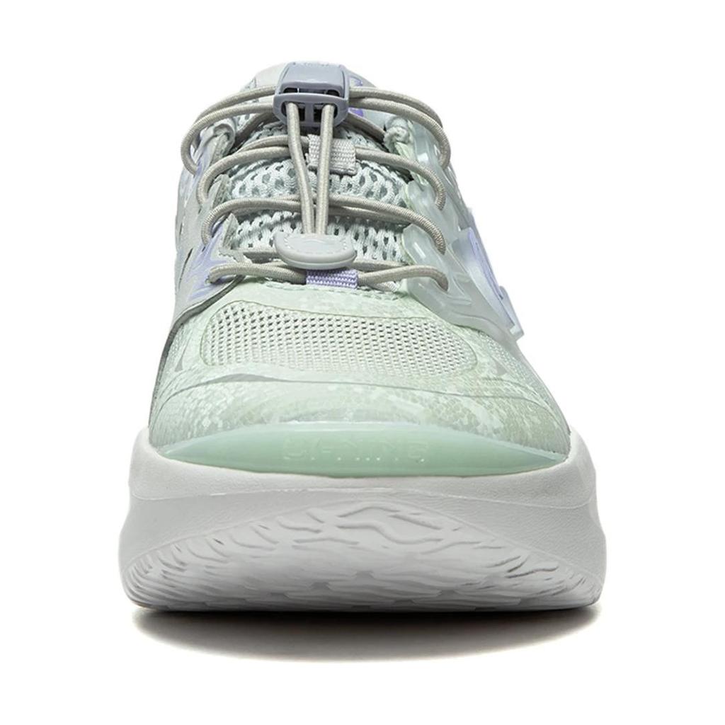 Li Ning Kinder Bequeme Einfache Vielseitige Stoßdämpfende Verschleißfeste Freizeitschuhe Kinder Freizeitschuhe Grün Lila YKCU142-4