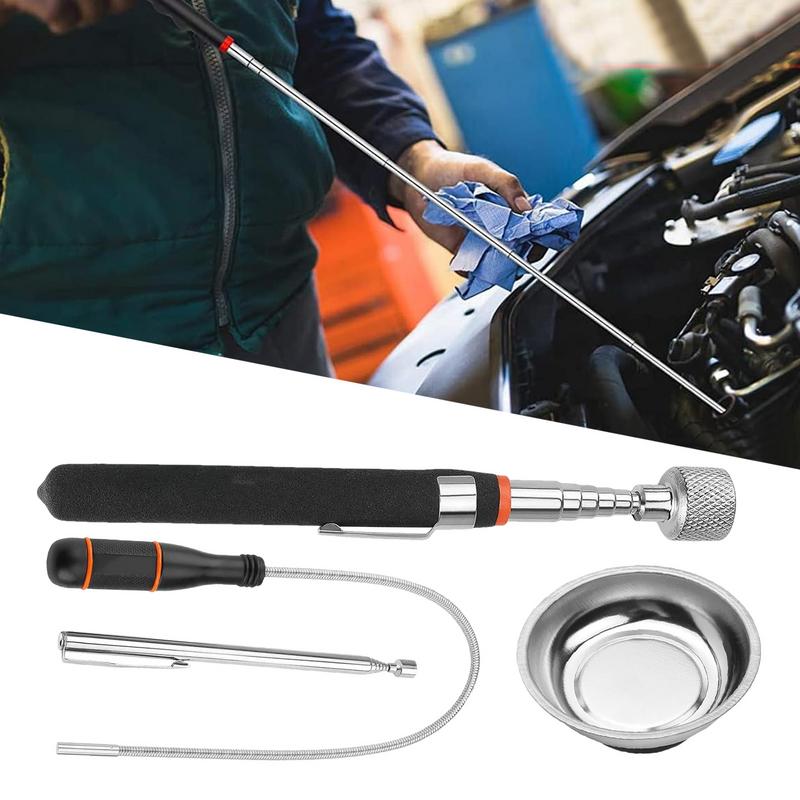 Magnet Tool Pickup Flexible Telescopic Metal Grabber Tool Rotatable Adjustable Auto Repair Accessories For Dad Grandpa Son