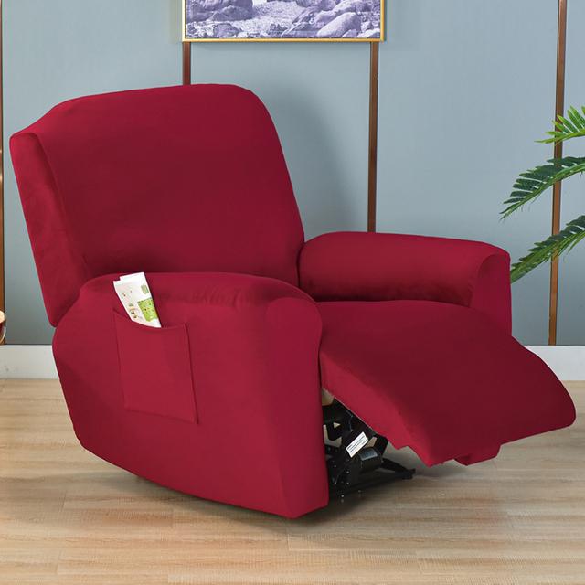 Wing Chair Cover Velvet Plush High Stretch Slipcovers For Wingback Chairs Slipcover Washable Armchair Protector Cover