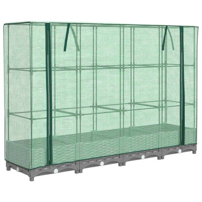 VidaXL Jardinière surélevée avec housse aspect rotin 160x40x123 cm, jardinière surélevée de jardin, bac à fleurs surélevé, 4015854