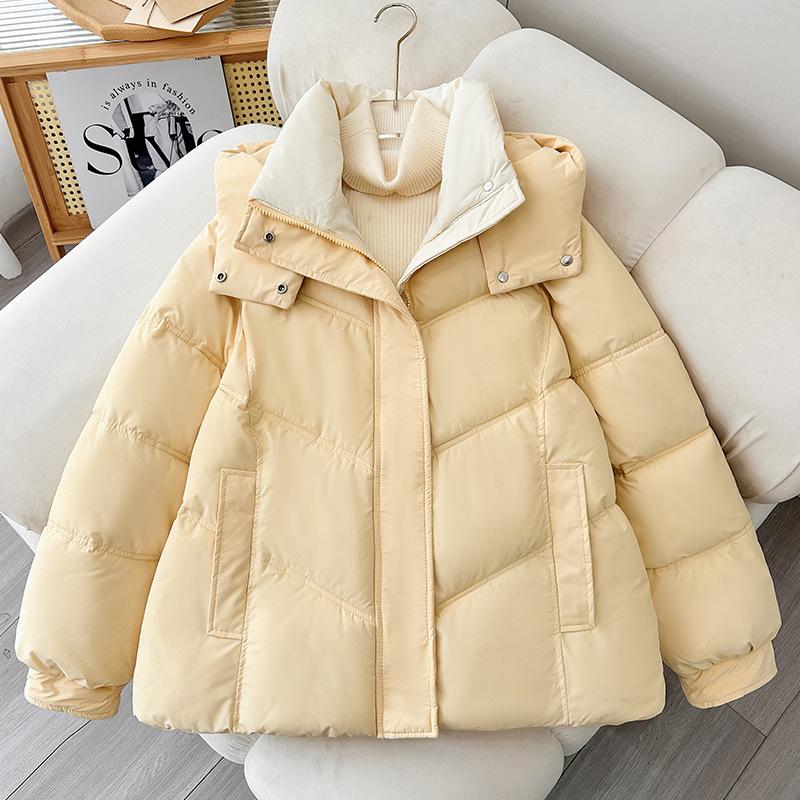 Down Padded Jacket Women's Short Padded Jacket Winter New Hooded Padded Jacket Thickened Bread Jacket