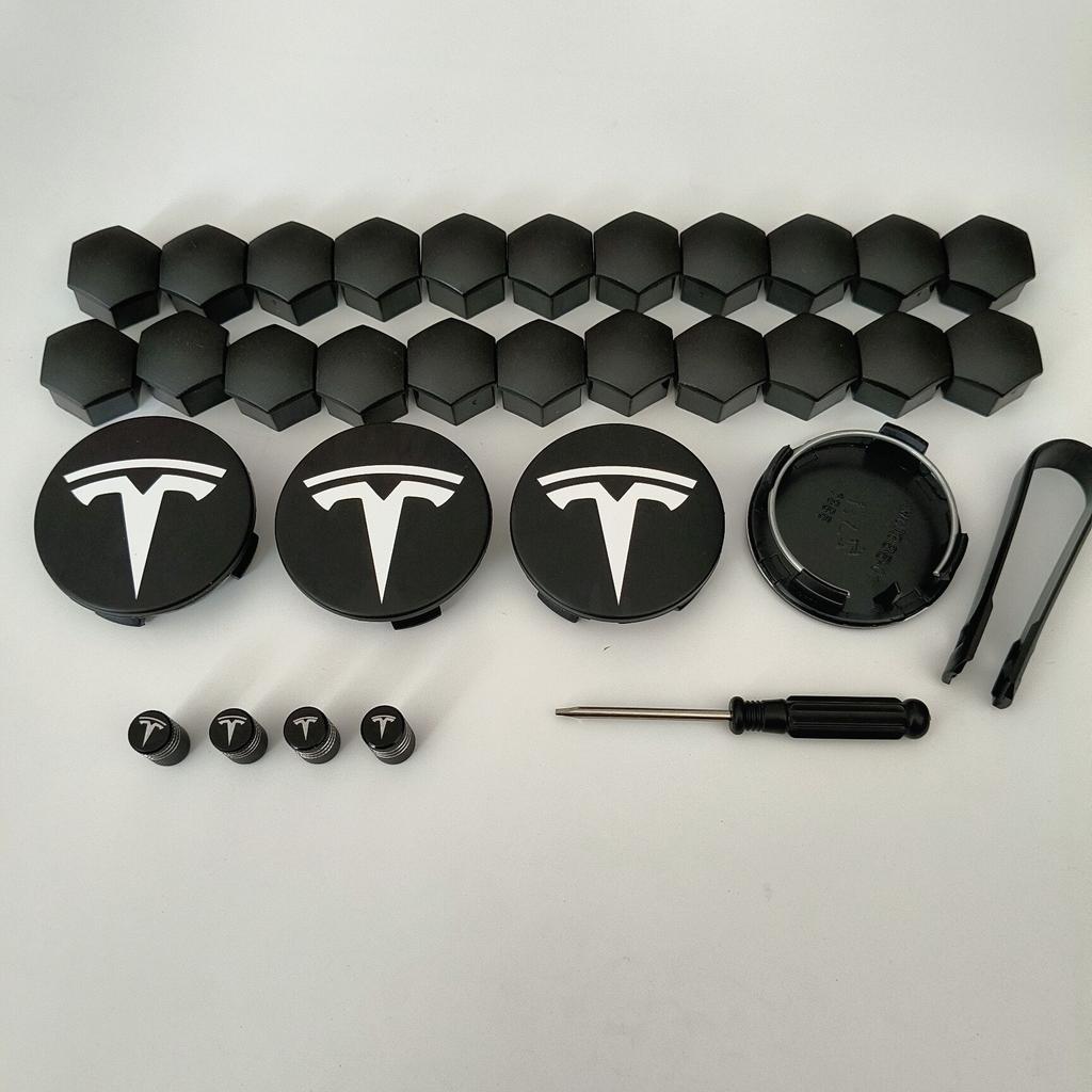 26 Stück 30 Stück Radnabendeckel für Tesla Model 3 Model Y 2025 Model Y Juniper Auto Radnabe Dekorationskappen Abzeichen Radmutterschutz