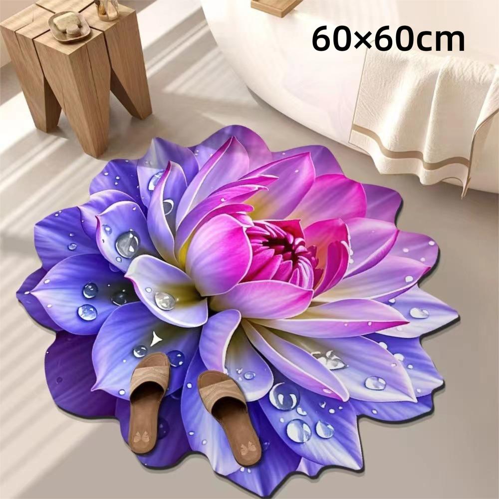 Special-shaped Flower Carpet 60/100cm Bathroom Floor Mats  for Living Room Tea Table Bedside