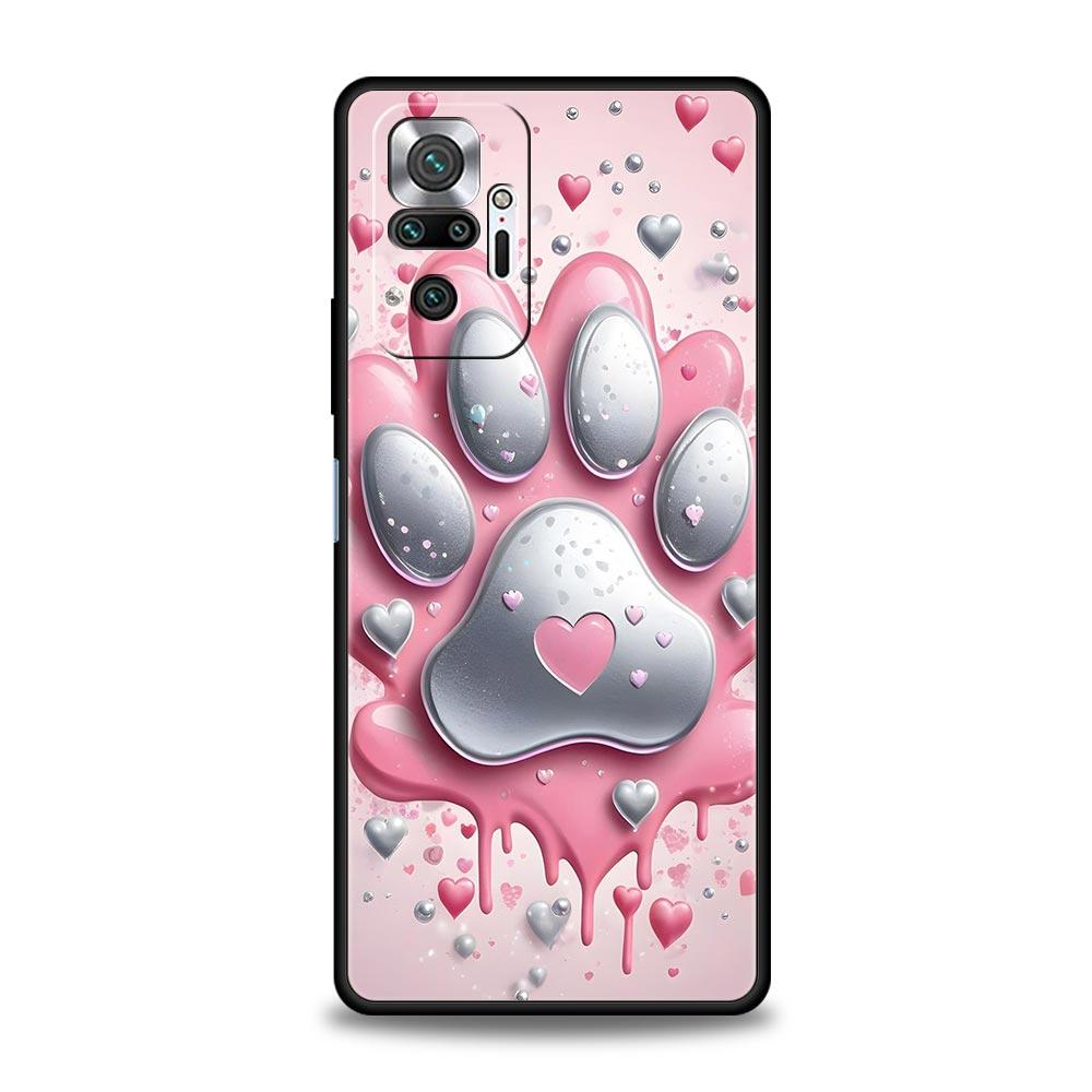 Og Paw Print Aesthetics Phone Case Cover for Redmi 14C 10C Note 15 14 13 12 10 11 K40 Pro Plus Soft TPU Shockproof Shell Fundas