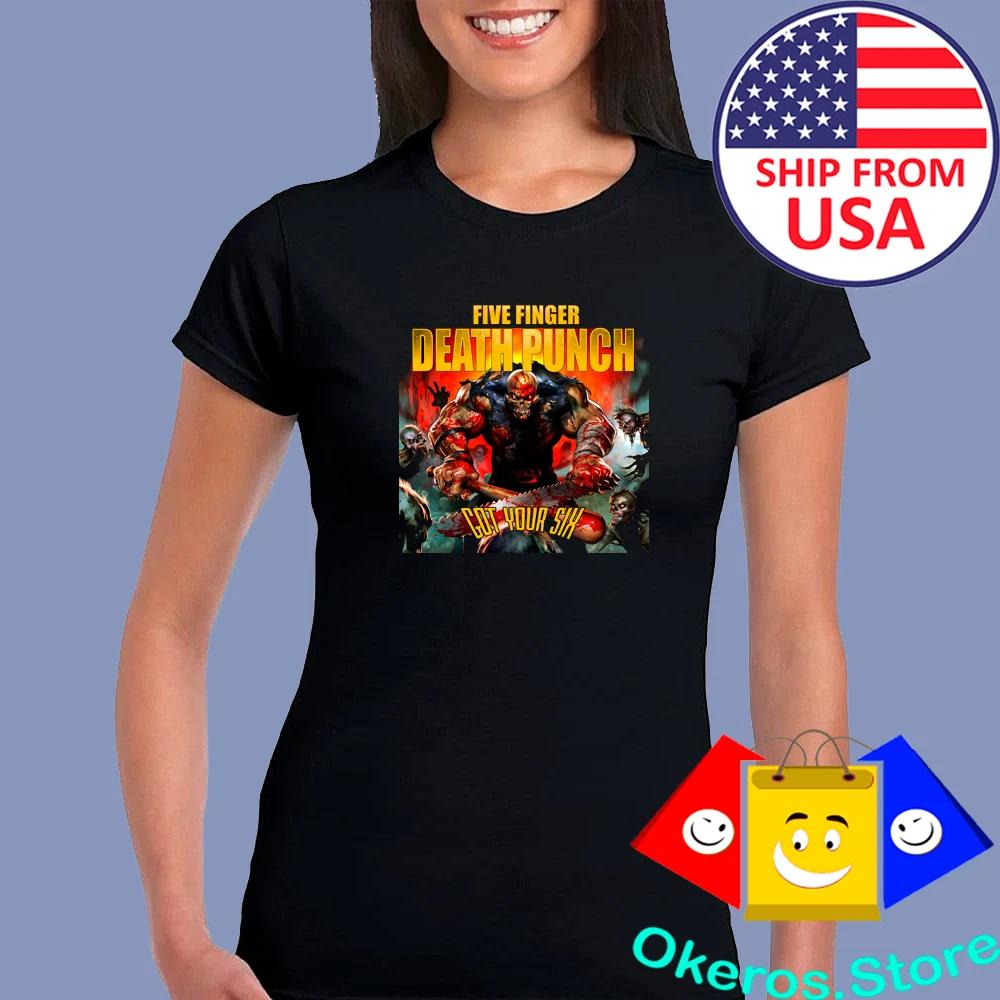 5FDP Five Finger Death Punch Got Your Six Women s Black Size S to 2XL M