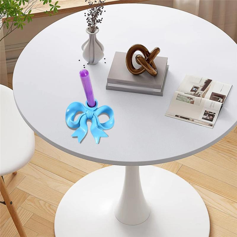 AS60-Bowcandlestick Decorative Bow Candelstick Holder Fits Pillar Candles Candle Stand Centerpiece For Home Room Party Dining Ta