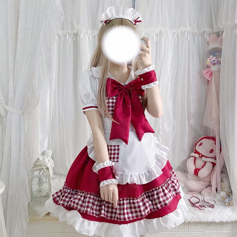 2023 Christmas & New Year Red Riding Hood Cosplay Maid Skirt - Lolita Dress Gift