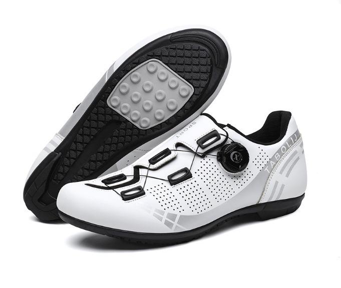 New cycling shoes with locks Double buckle lock shoes Men's and women's road cycling power shoes Hard sole Mountain cycling Rubber sole