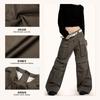 Men Women Vintage Cargo Pants Loose Solid Straight Leg Casual Trousers