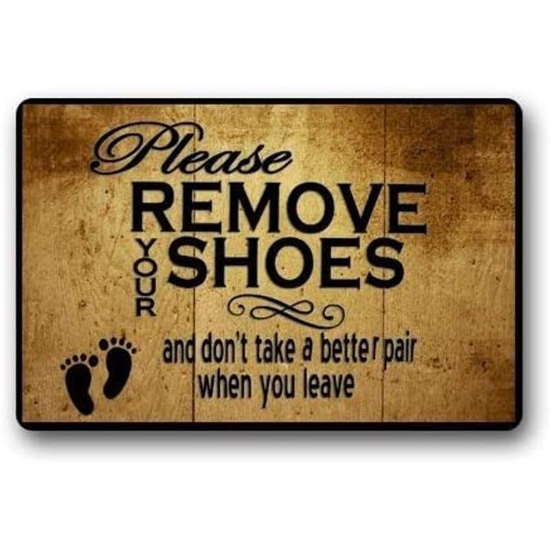 

Flannel Bathroom Doormat Washable Door Mat Please Remove Your Shoes Indoor