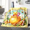 Piglet Winnie Pooh Honey Pot Flannel Blanket Super Soft Warm Cozy Blanket For Sofa Bed Office Travel Allseason Home Decor Gift