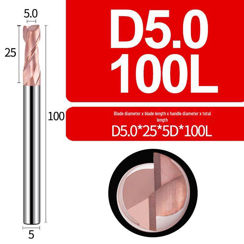 Tungsten Steel 2-Flute Carbide End Mill, 55° Keyway CNC Flat Bottom Cutter