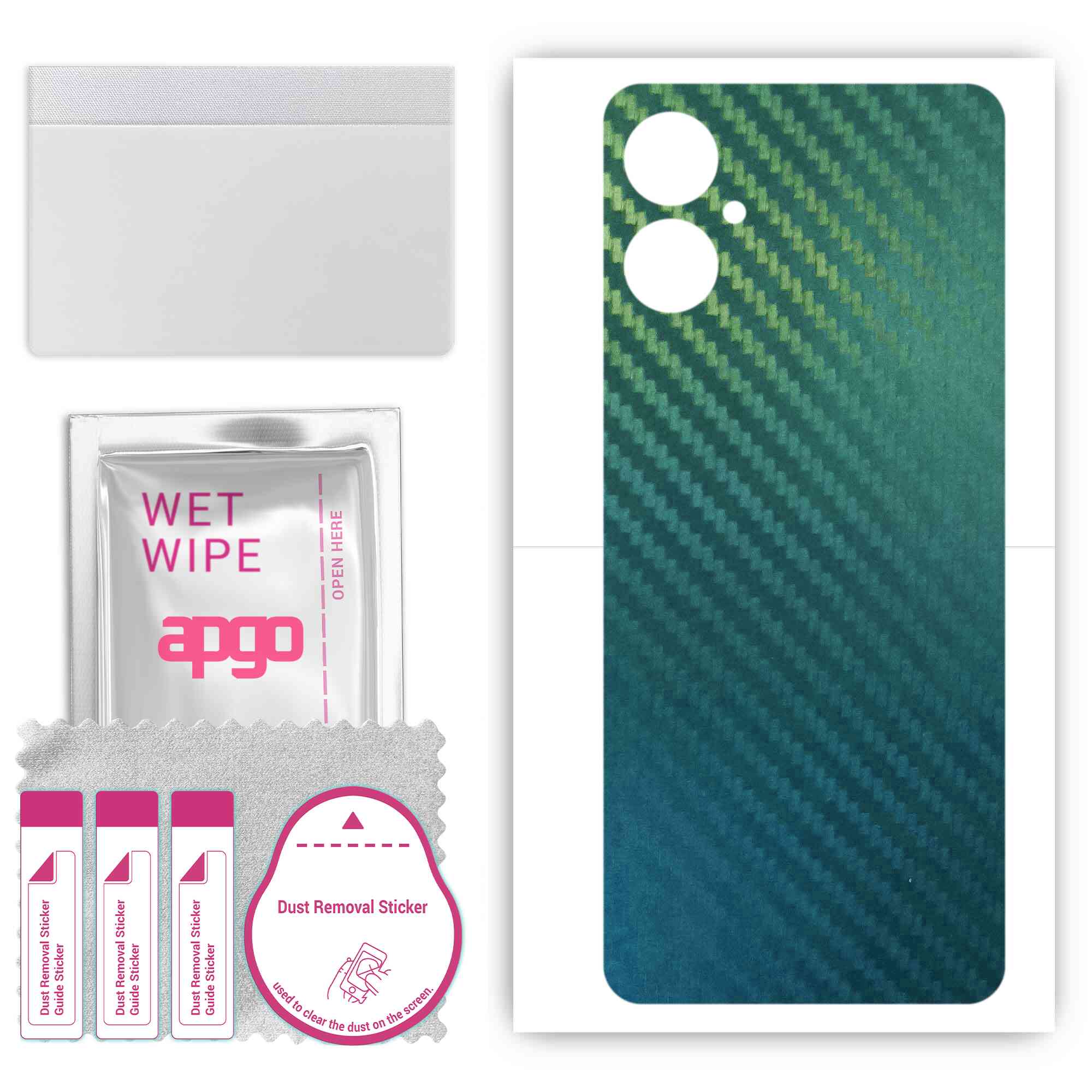 

apgo Захисна наклейка для задньої панелі, сумісна з Tecno Spark 9 Pro Sport, Wrap Film, Foil, Vinyl - Pattern Carbon Chameleon CAKA1