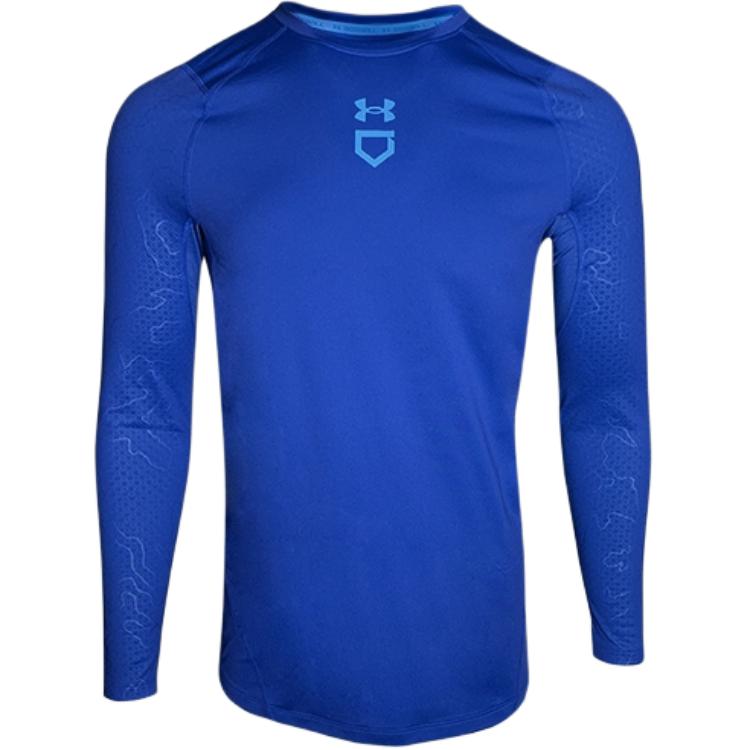 Under Armour Color Block Mesh Crew Neck Long Sleeve T-Shirt Men tops 1356872-400 S