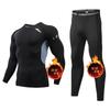 Herren Fleece Thermounterwäsche Set Sport Outdoor Skifahren Basisschicht Fitness Schnelltrocknend Rundhals Lange Unterhosen