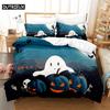 3PCS Pumpkin Ghost Bedding Sets Home Bedclothes Super King Cover Pillowcase Comforter Textiles Bedding Set