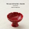 Ceramic High-Foot Snack and Dim Sum Plate for Tea or Fruit