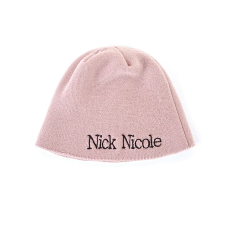 NICK&NICOLE NICOLE MINIMAL LOGO BEANIE_PINK