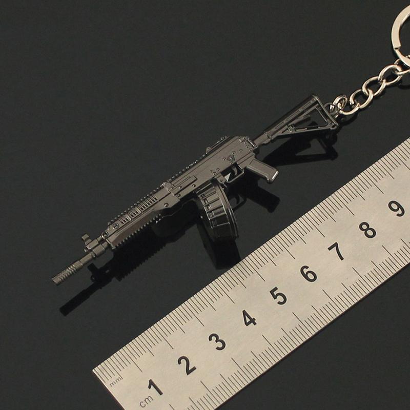 1Pcs Mini Rpk16 Machine Gun Model Alloy Small Gun Keychain Pendant Toy Gun Model Pendant Car Key Chain Car Key Ring Gift For Boy