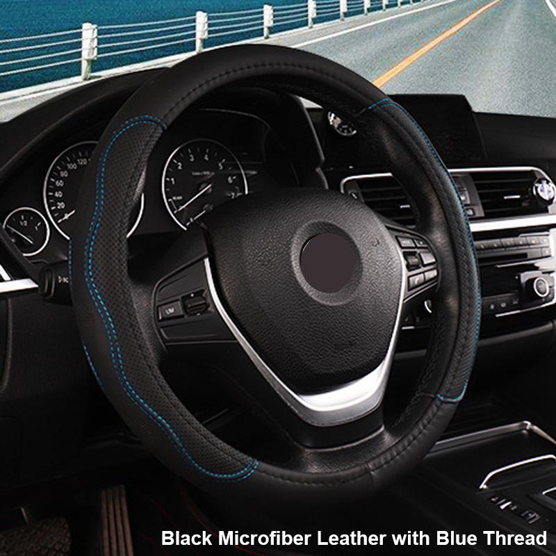 Car Steering Wheel Cover Large-Size for Ford F150 F250 F350 Ram Toyota 4Runner Tacoma Range Rover with 15 1/2 Inch-16 Inches