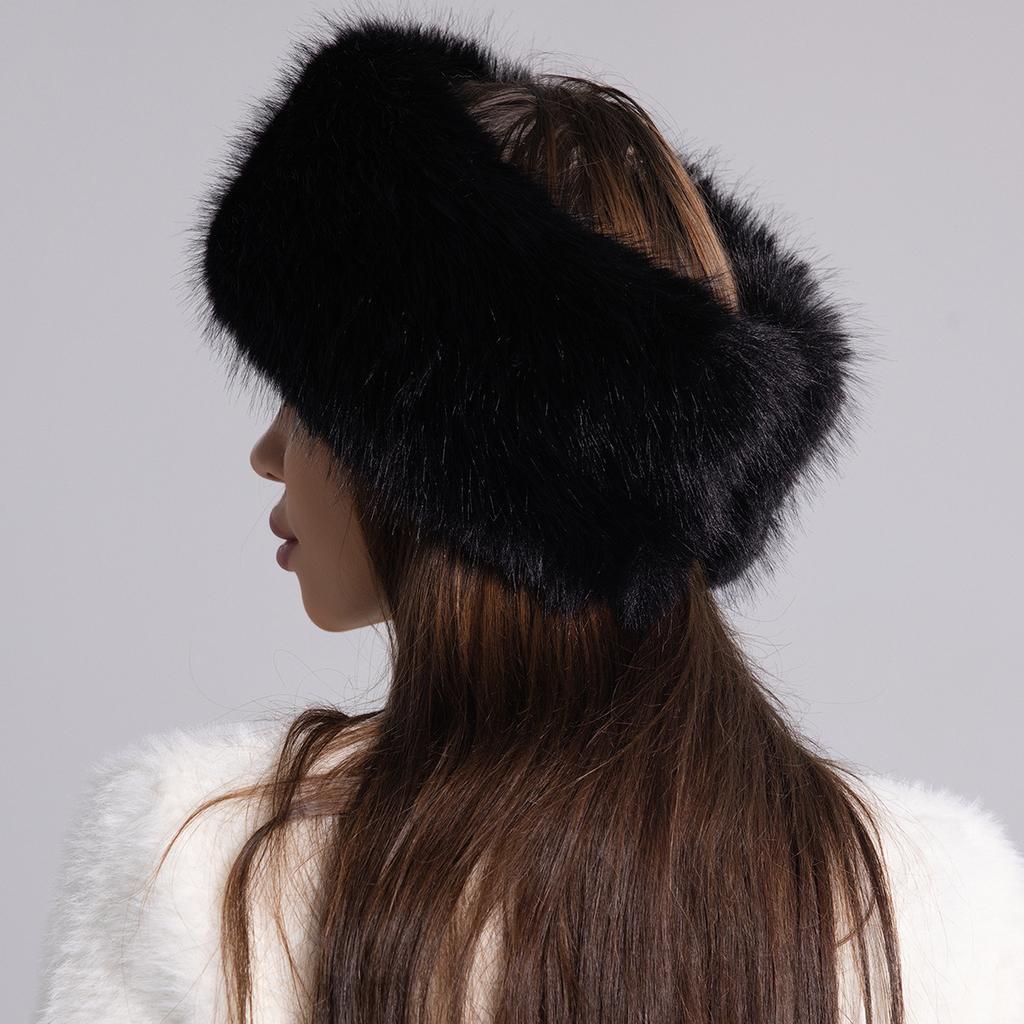 Autumn and Winter Imitation Fox Hair Thickened Fur Roofless Hat Thermal Ear Protection Hat Ring Headgear Headband Empty Top Hat