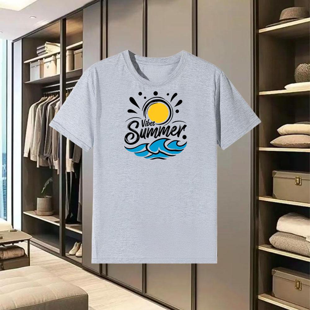 Men's High-Quality 100% Cotton Short - Sleeve T - Shirt for Summer-Casual Comfortable Breathable and Versatile Crew - Neck Top