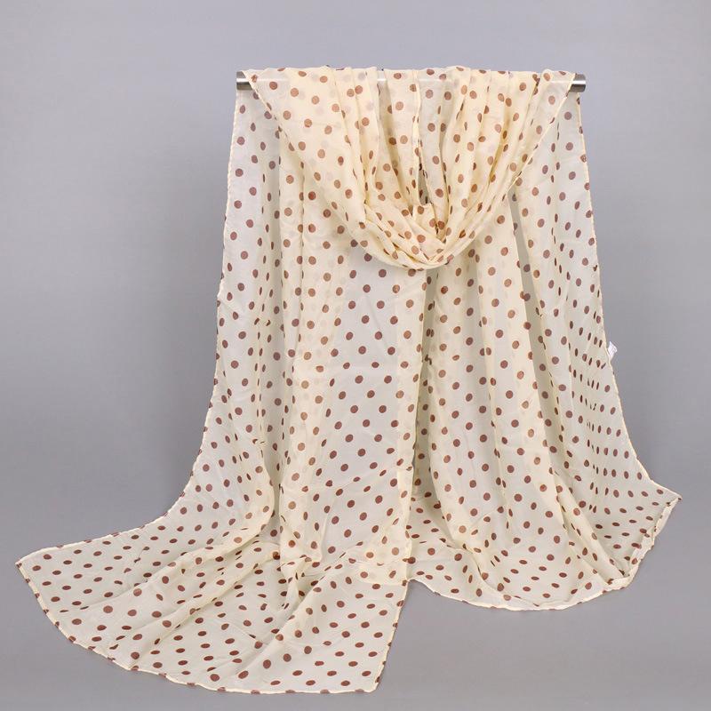 New Chiffon Print Dots Scarf For Women Girls New Autumn Solid Color Breathable Scarves Soft Shawl Summer Female Wrap Shawls