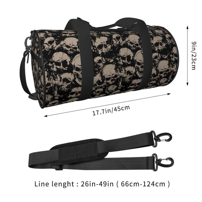 Retro Grunge Schedels Print Reistas Duffelbag Unisex Opvouwbaar Waterdicht Handbagage Tas Lichtgewicht Yoga Sportschool Sporttas