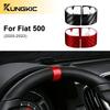 For Fiat 500 Abarth 595 695     Real Hard Carbon Fiber Trim Sticker Car Steering Wheel Ring Accessories