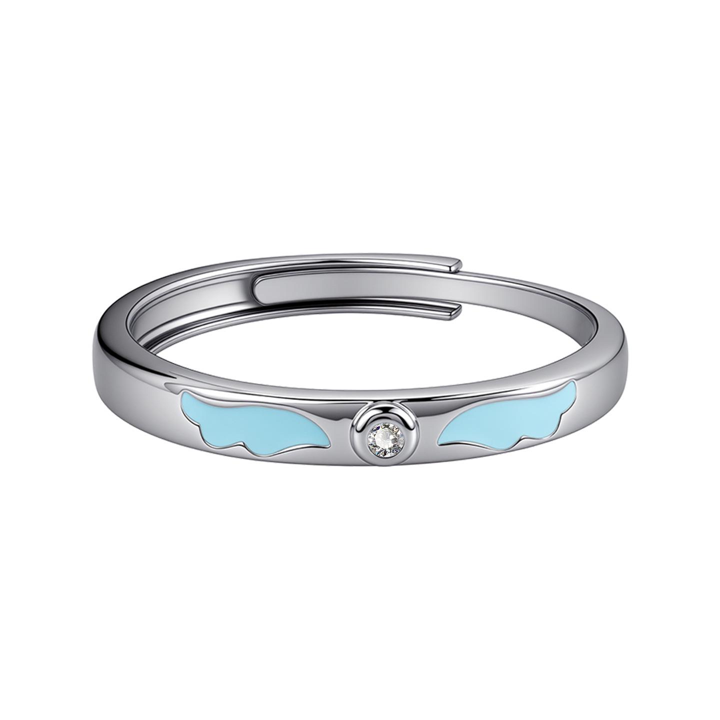 Angel Wings Glow-in-the-Dark Adjustable Couple Ring - Luminous Niche Design Adjustable