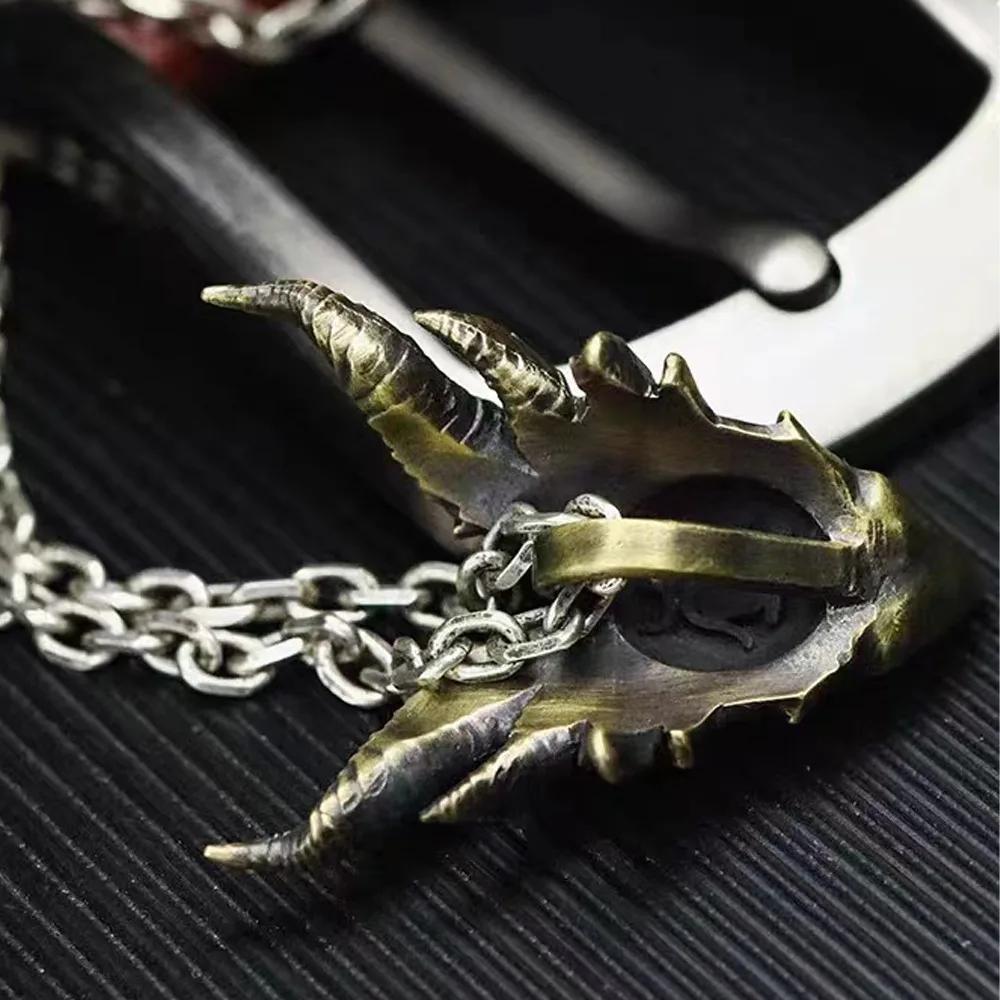 New  Simple Retro Trend Death Wing Monster Necklace Pendant Men and Women Hip Hop Punk Rock Cool Gift Pendant Accessories