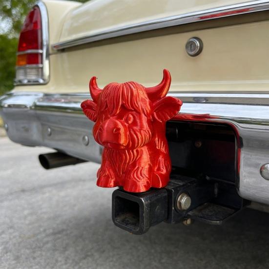 Trailer Hitch Cover Highland Cow Design Scratch Resistant Plastic Ball Cap Small Trailer Hitch Cover Funny Truck Accessory