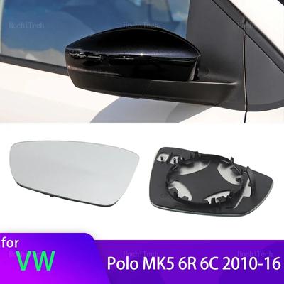 Car Left or Right Rearview Mirror Glass Door Wing Mirror Heated Side Mirror Glass for Volkswagen VW Polo 5 MK5 6R 6C 2010-2016