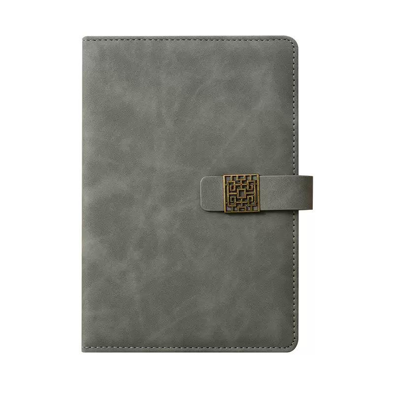 Chinese Style Custom Logo Business Notebook Gift Set - Thick Simple Diary for Office Meetings
