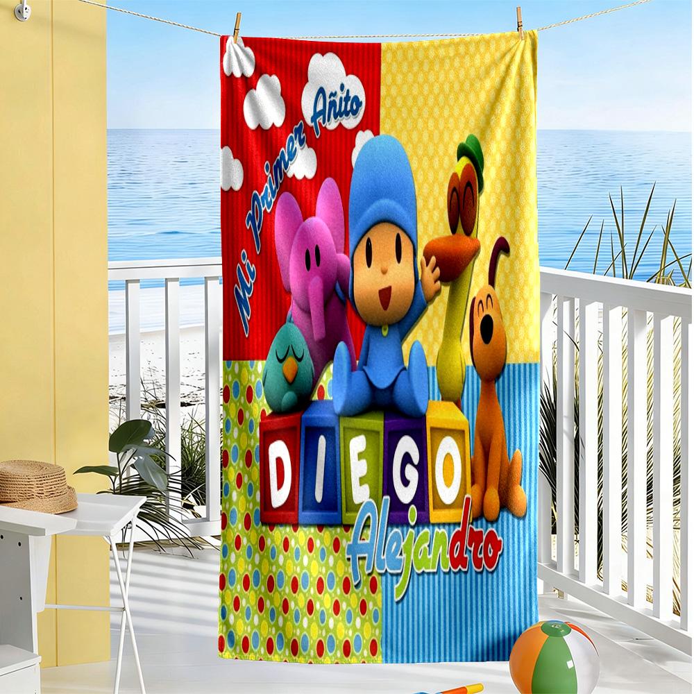Pocoyo Beach Towel Quick-Dry Soft Microfiber Comfortable Lightweight