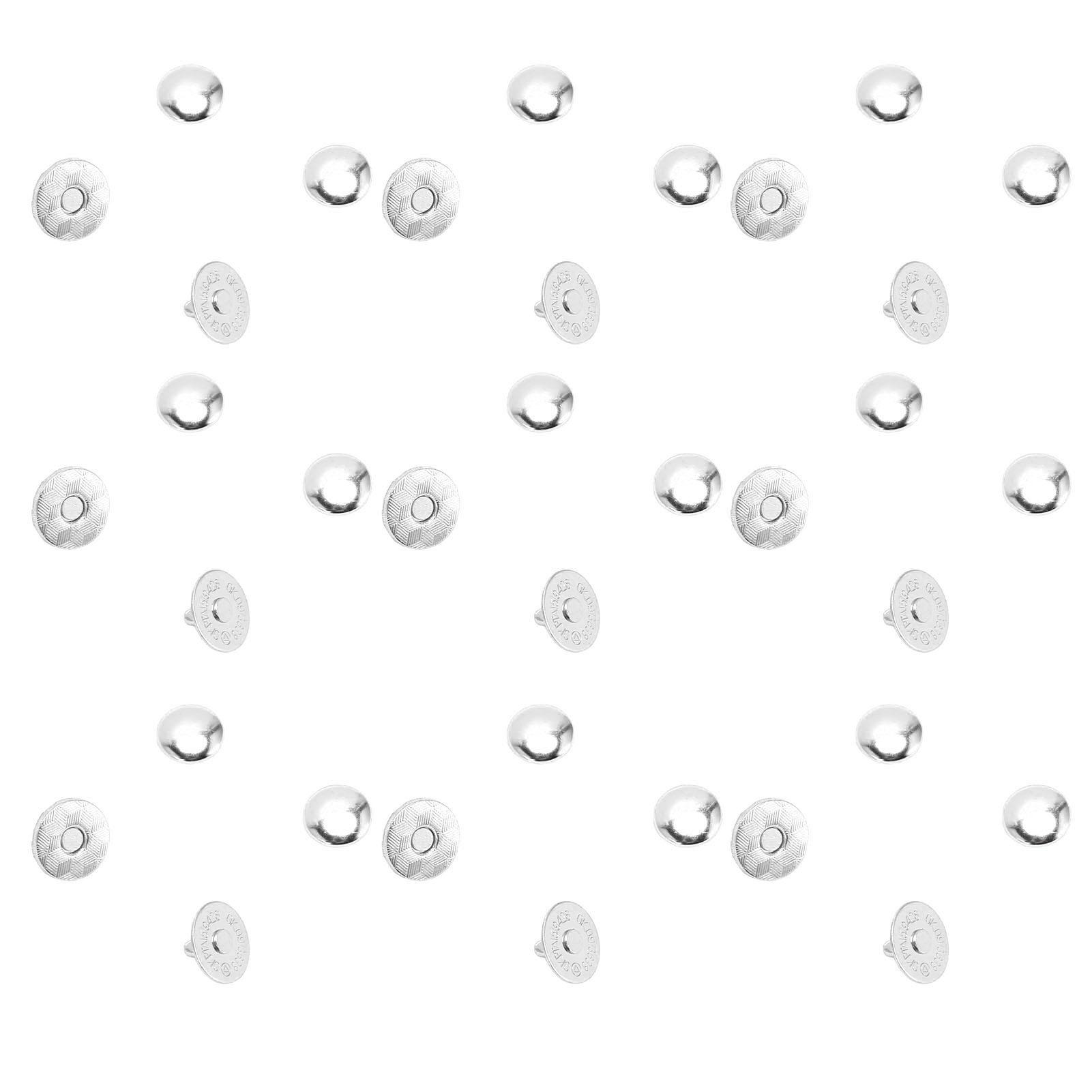 

50Set Magnetic Bag Clasps High Hardness Alloy Smoothing Easy Operation Magnet Buttons for Pants Coats Bag Silver Color серебряный