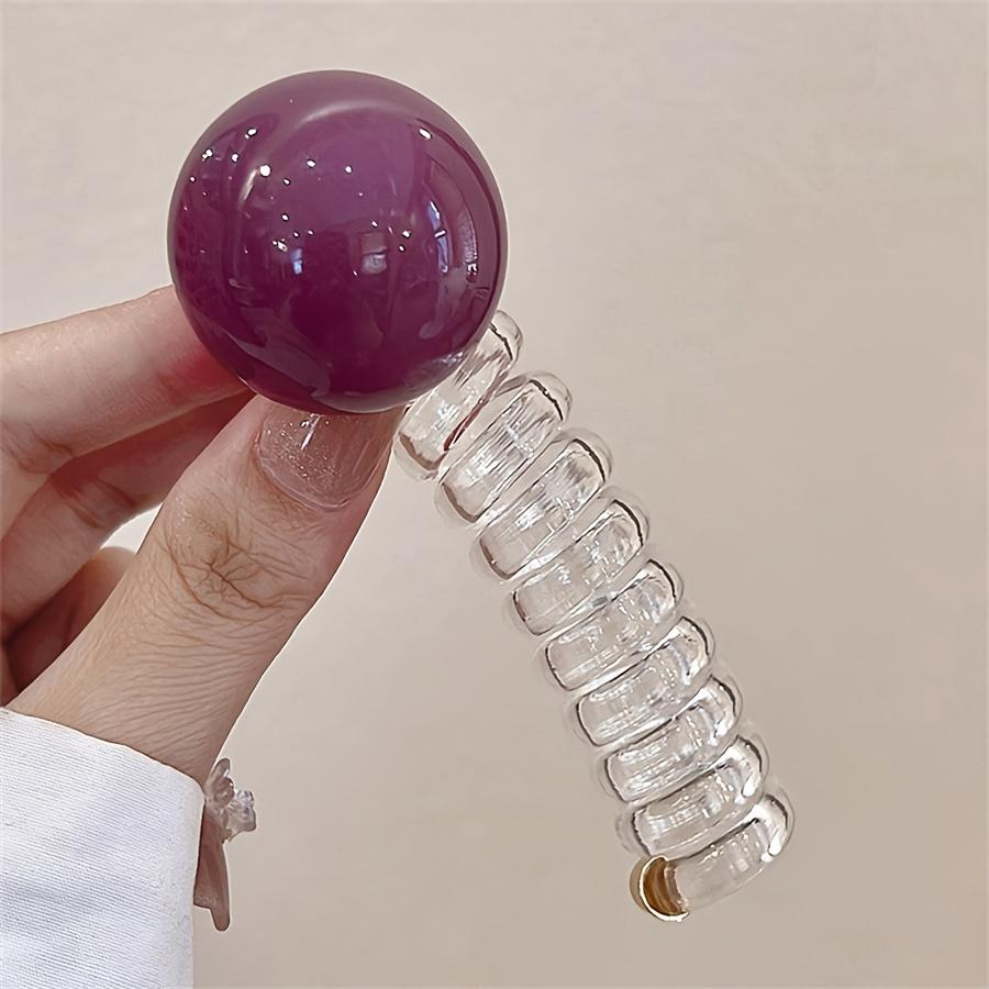 Chic Japanese-Inspired Spiral Hair Tie - Acrylic, Cute & Sweet Ponytail Holder for Women and Girls