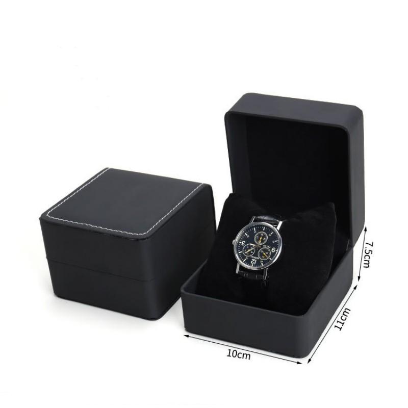 Watch Box Cardboard Case Bangle Bracelet Wrist Watch Jewelry Present Black Gift Box Square Watch Box