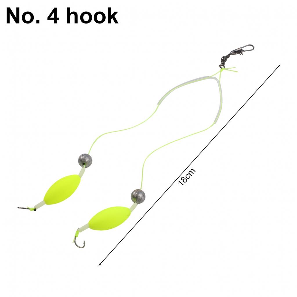 Attractive Silver Finish Double-Hook Rig Metal Fishing Hooks