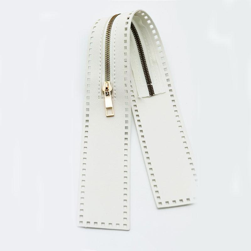 1 Stück DIY Reißverschluss für gewebte Tasche Hardware PU-Leder Reißverschluss Nähzubehör 55cm Metallreißverschluss für Kleidung Zubehör
