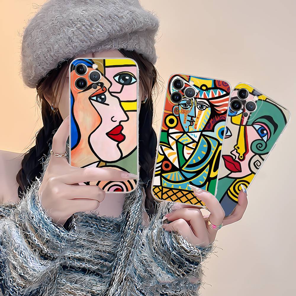 Picasso Abstract Art Transparent TPU Phone Case For IPhone 17 11 12 13 14 15 16 Pro Max 16 Plus Cover
