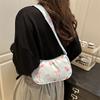 Sweet Lady's New Bow Broken Flower Canvas Bag Shoulder Bag High Value Diagonal Span Cute Bag