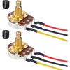 2 Pack Full Size Metric Guitar Bass Pots, 500k Potentiometer Brass Shaft Audio Taper Potentiometers, Guitar Potentiometer for Volume and Tone Short