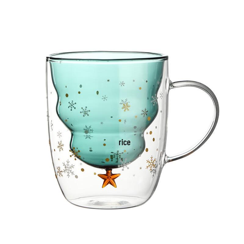 Shangqi Christmas Star Wish Double Wall Glass Mug