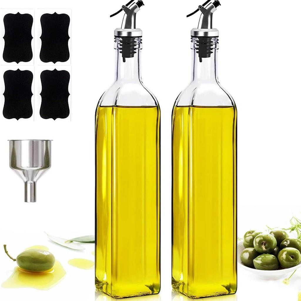 Automatische auslaufsichere Glas-Öl-Spenderflasche für die Küche - Perfekt für Sojasauce, Essig, Kochwein und Gewürze