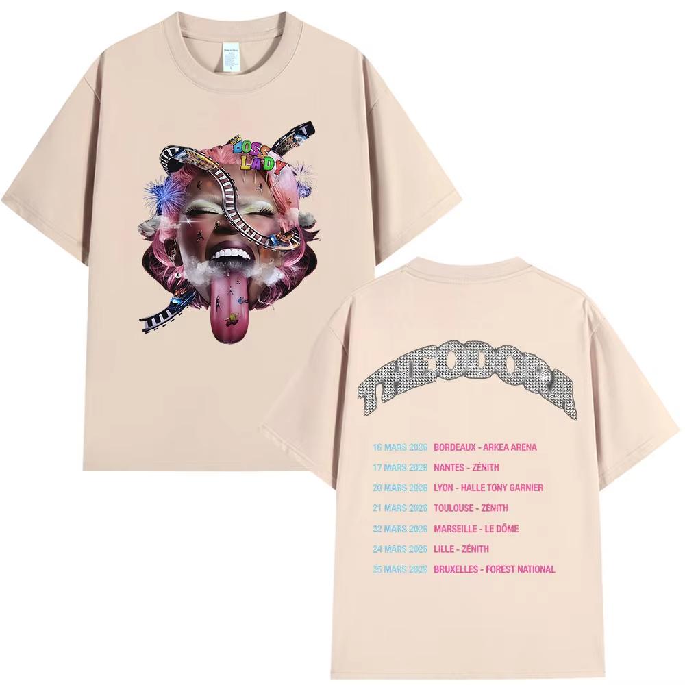 

Theodora Boss Lady Tour 2026 Concert Merch Tshirts Unisex Women Hip Hop Fashion T Shirt Casual Cotton Loose Short Sleeves Tshirts 2XL