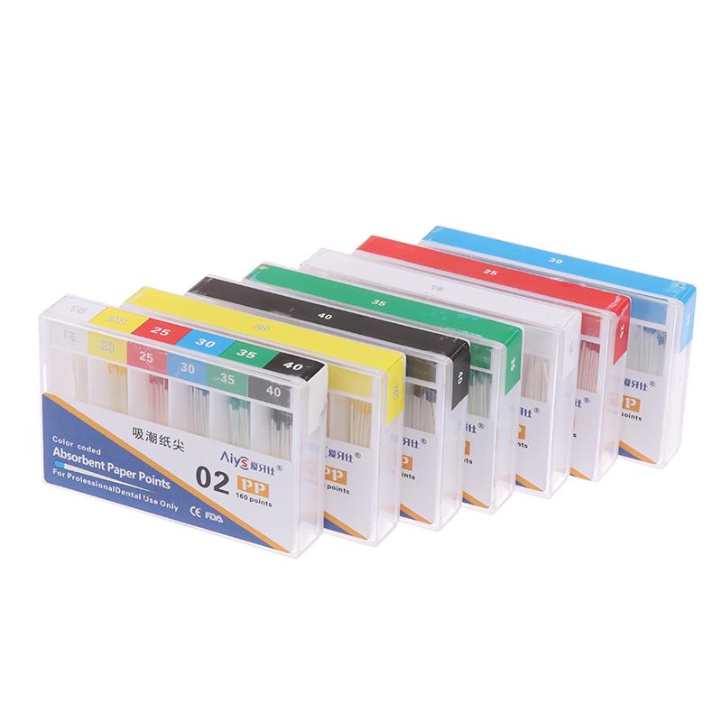 1 Låda Dental Absorberande Pappersspetsar Sterila Blandade Storlekar 02 04 06 Konicitet 15-40 Tandvårdsmaterial Endodonti Pappersspetsar