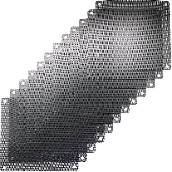 12 Pcs 120mm PVC Black PC Cooler Fan Dust Filter Dustproof Case Cover Computer Mesh